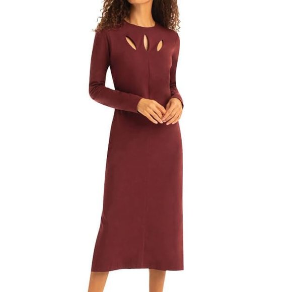 Synergy Organic Clothing Women's Caitlin Dress Small in Mahogany-Burgundy-Wine - Picture 1 of 13